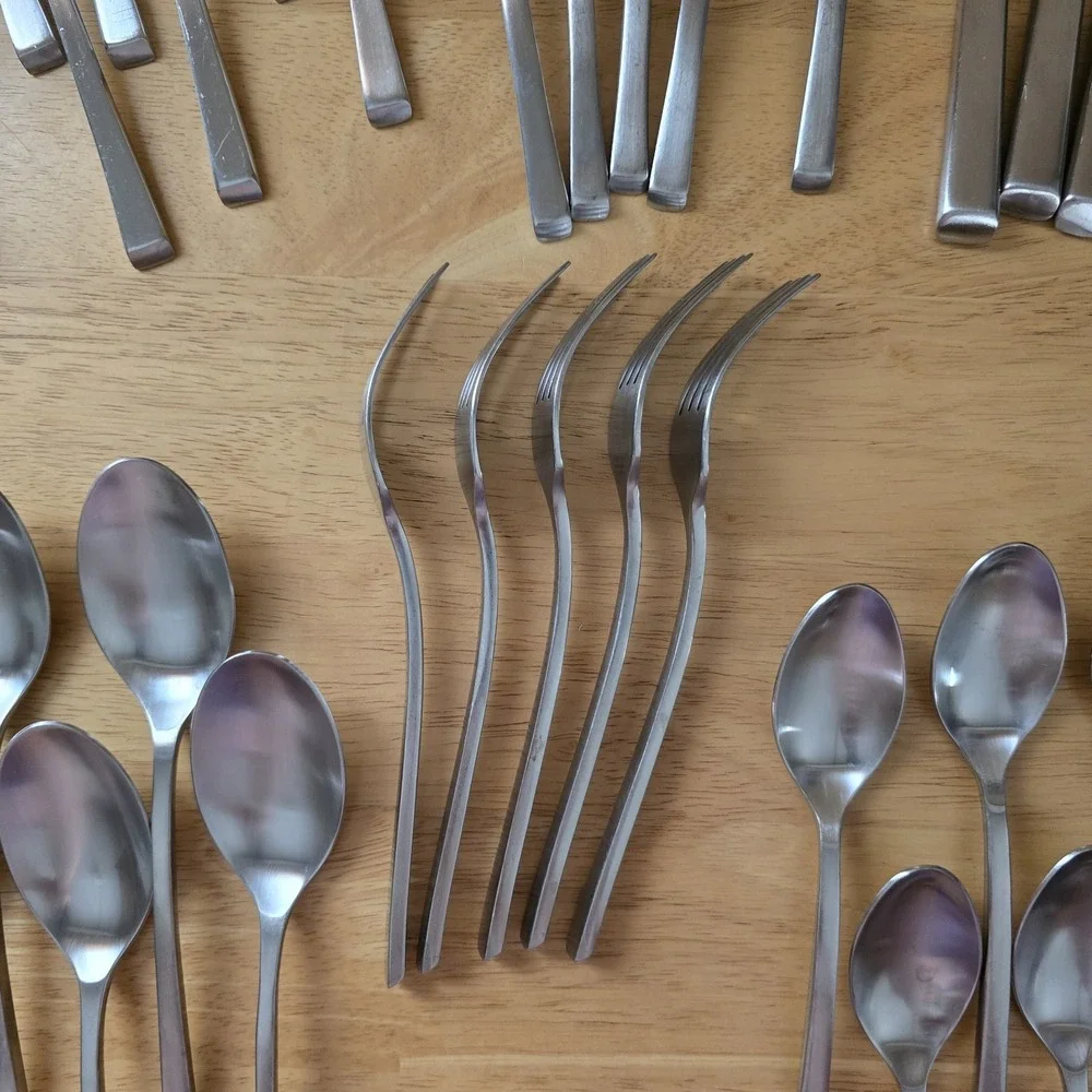 Cambridge Stainless Flatware 50 Pc Set Service for 10 Satin Tapered Handles